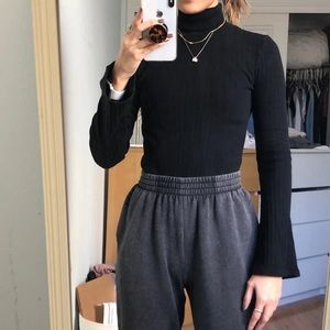 Jcrew Black Rib Knit Turtleneck